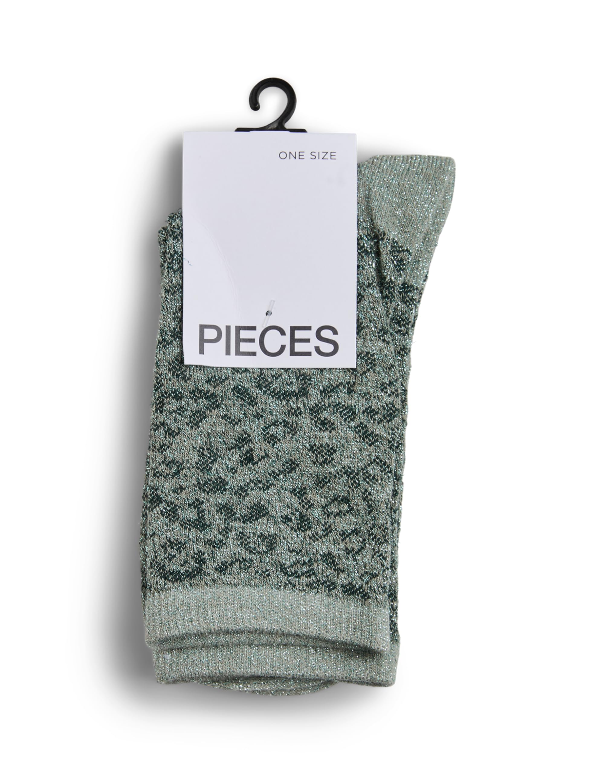 Pieces Pcsebby Glitter Long Aop Socks Noos Bc calze grigie