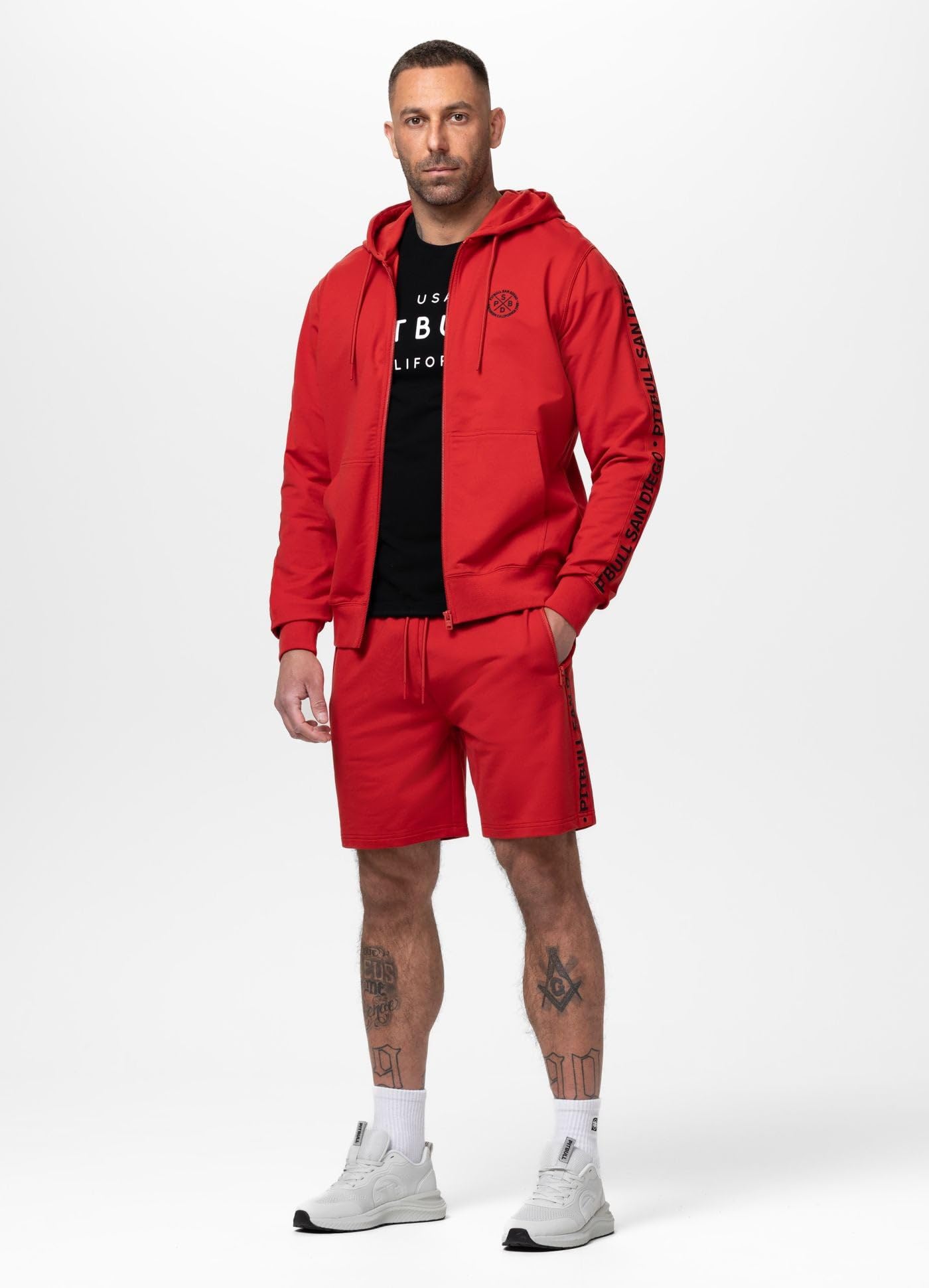 Pitbull Tape Parker felpa uomo con cappuccio e zip traspirante
