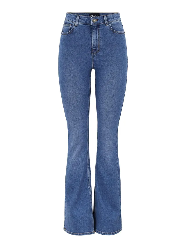 Pieces Pcpeggy Flared jeans donna vita alta denim