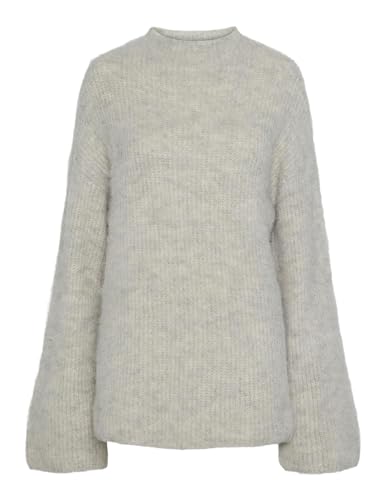 PIECES Pcmala LS maglione donna collo alto denim
