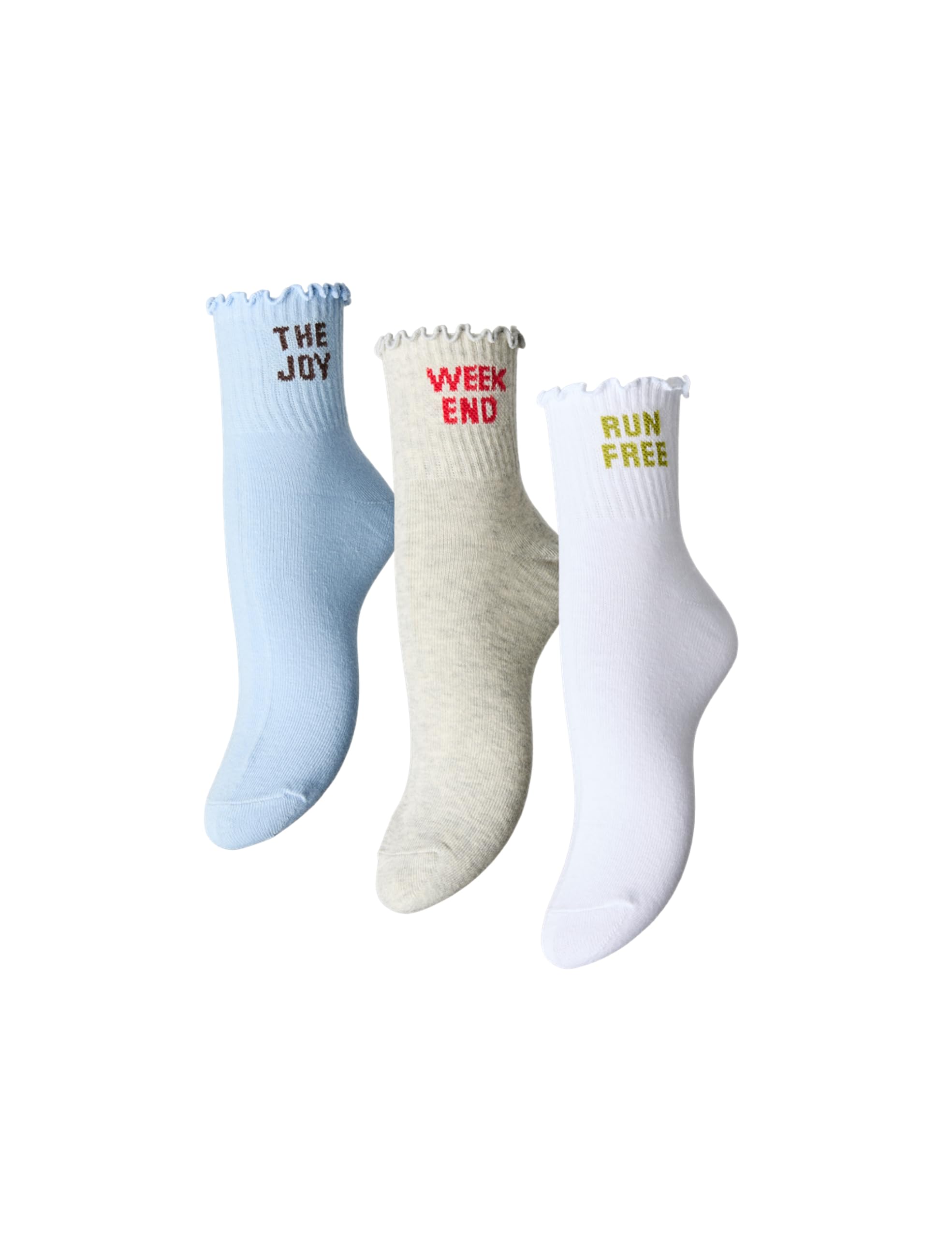 Pieces Pcmay Ankle Socks Calzini Donna 3 Pezzi