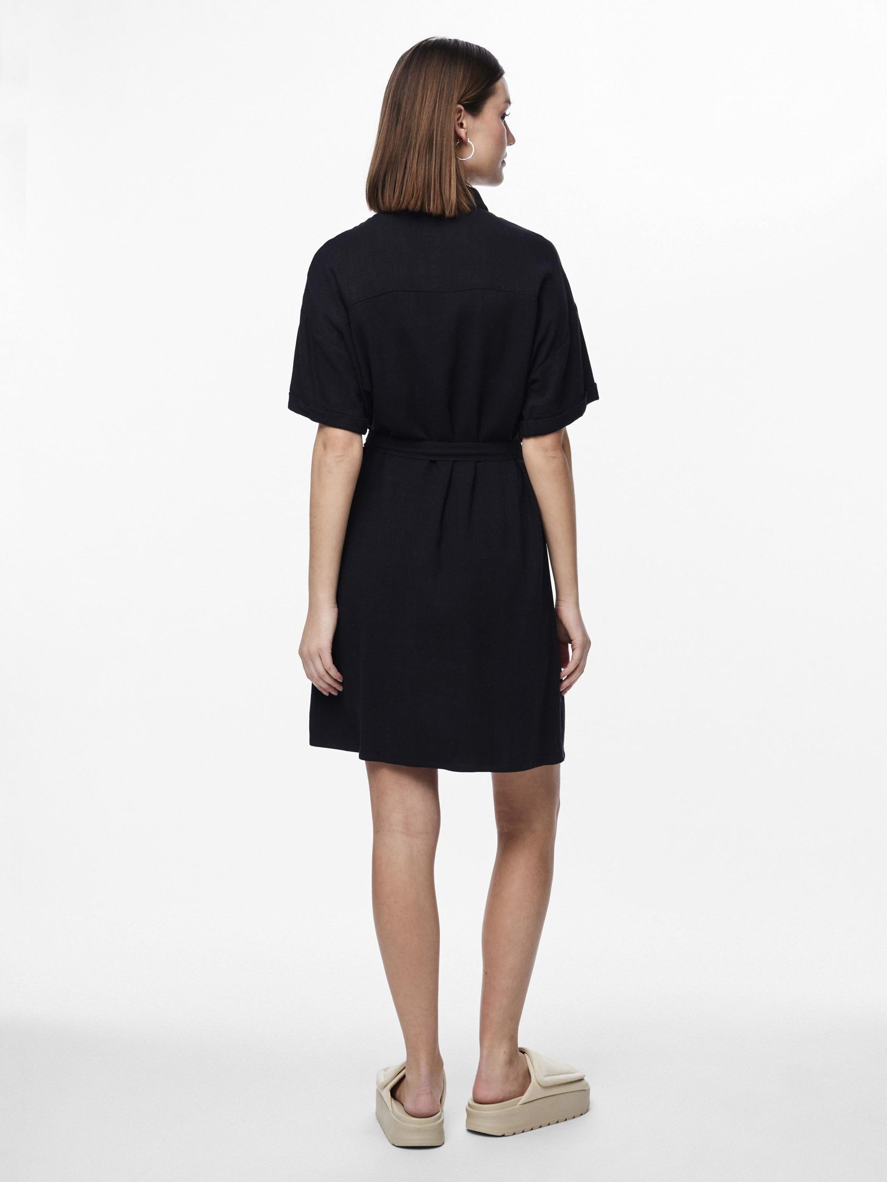 Pieces Pcvinsty Shirt Dress vestito camicia L nero