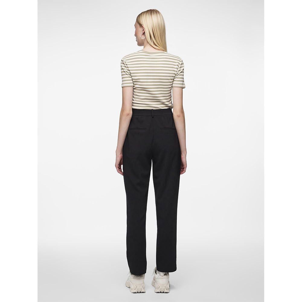 Pieces Pcluisa HW pantaloni caviglia eleganti neri