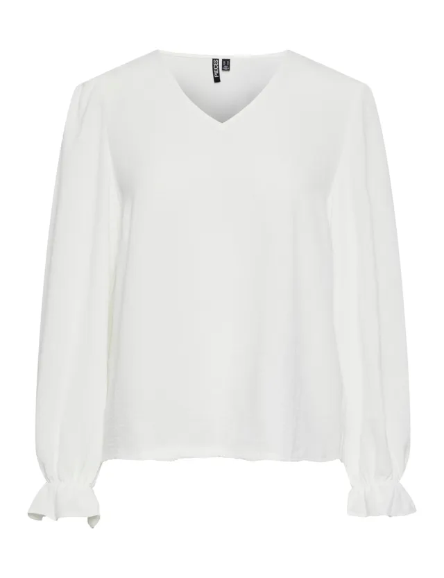 Pieces Pctiffany LS V-Neck camicia donna L maniche lunghe