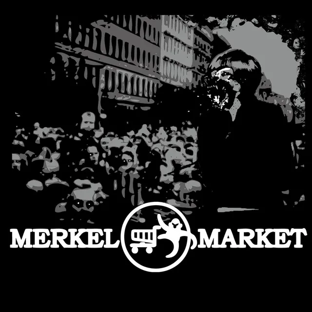 Merkel Market Tee-Records Wolf t-shirt cotone organico
