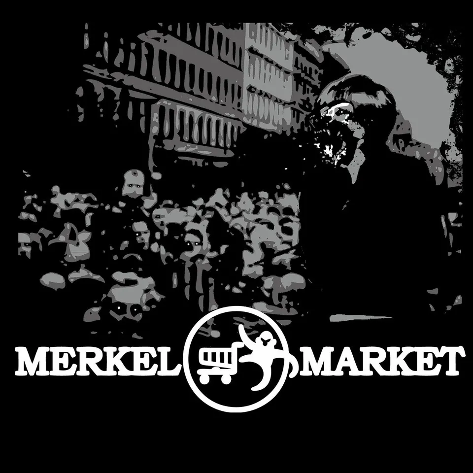 Merkel Market Tee-Records Wolf t-shirt cotone organico