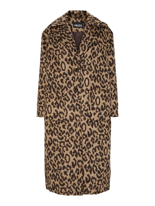 Pieces Pcjili Leo Cappotto Lungo Donna Stampa M