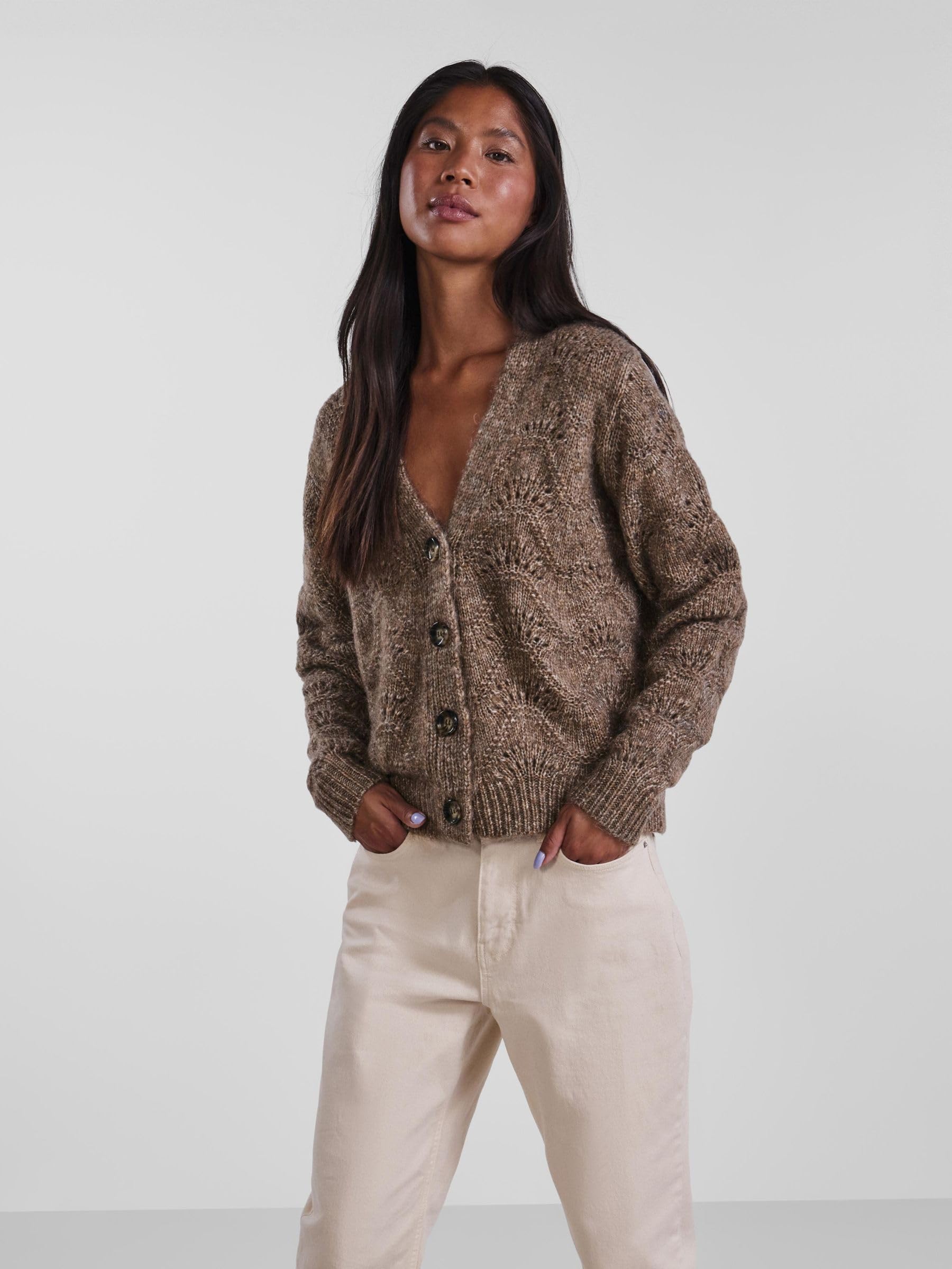 Pieces Pcbibbi cardigan in maglia donna scollo a V
