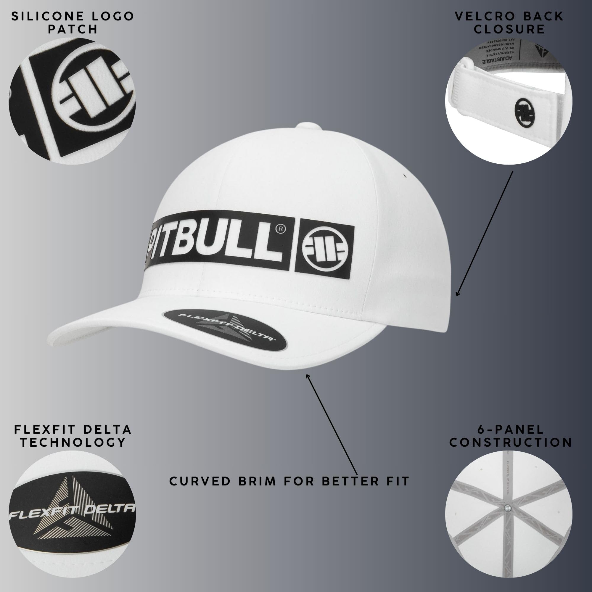 Pitbull Stretch Hilltop berretto snapback bianco elastico