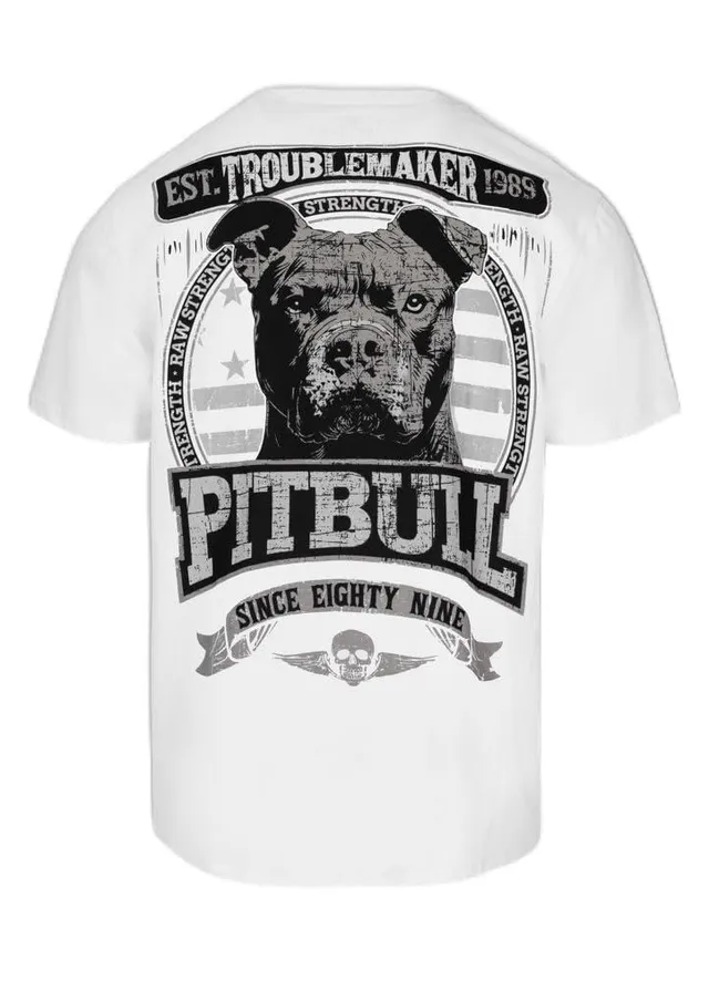 Pitbull Troublemaker maglietta uomo XXL bianca cotone