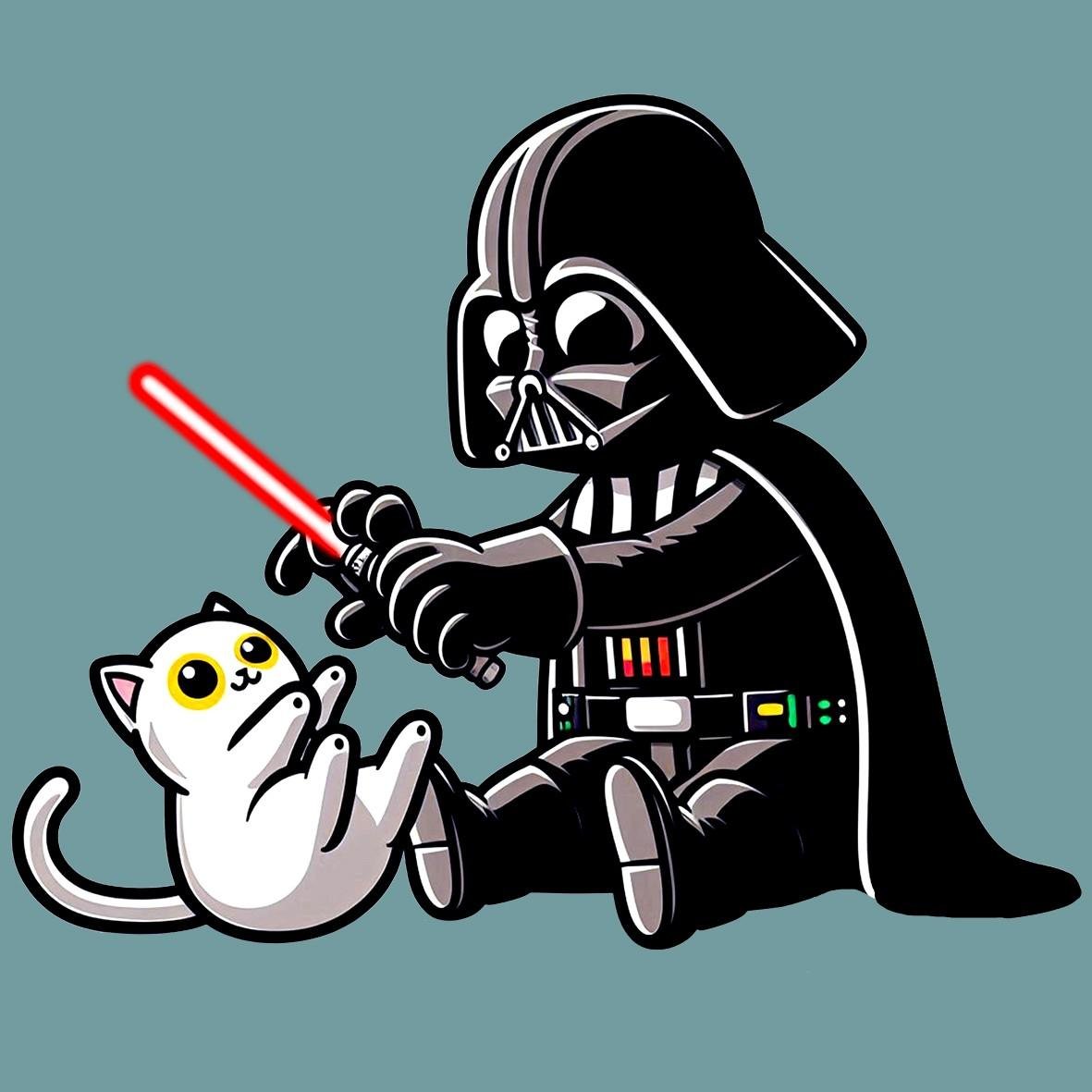 Matrix Music Store Pet-Tee Rex Vader vs Cat T-shirt unisex