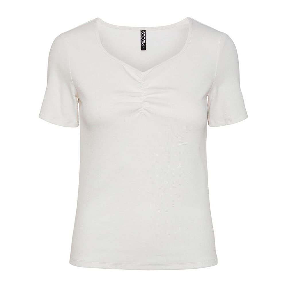 Pieces Pctania SS Top Noos BC t-shirt bianca cotone