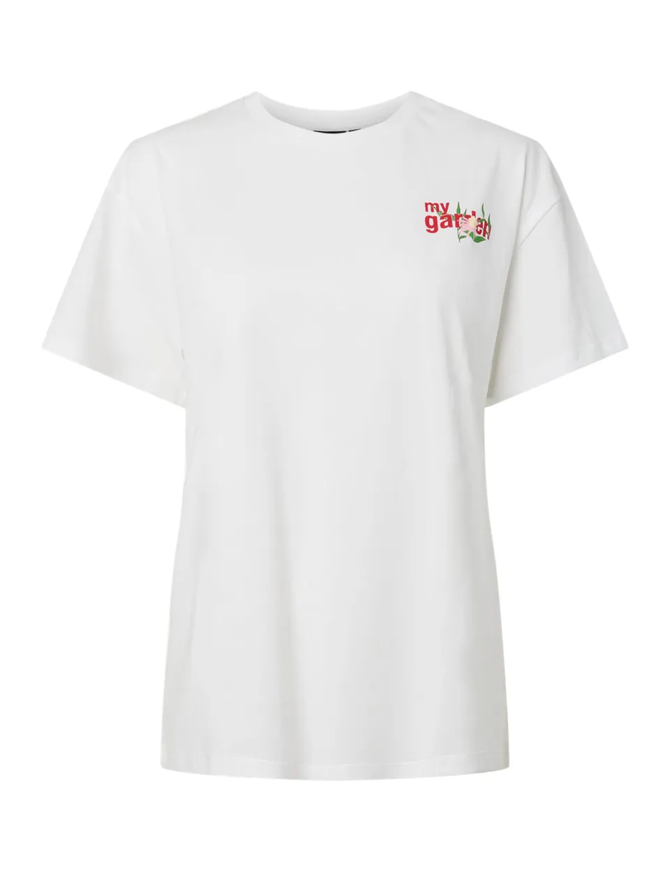 Pieces Pcpoppi SS T-shirt stampata donna bianca XS