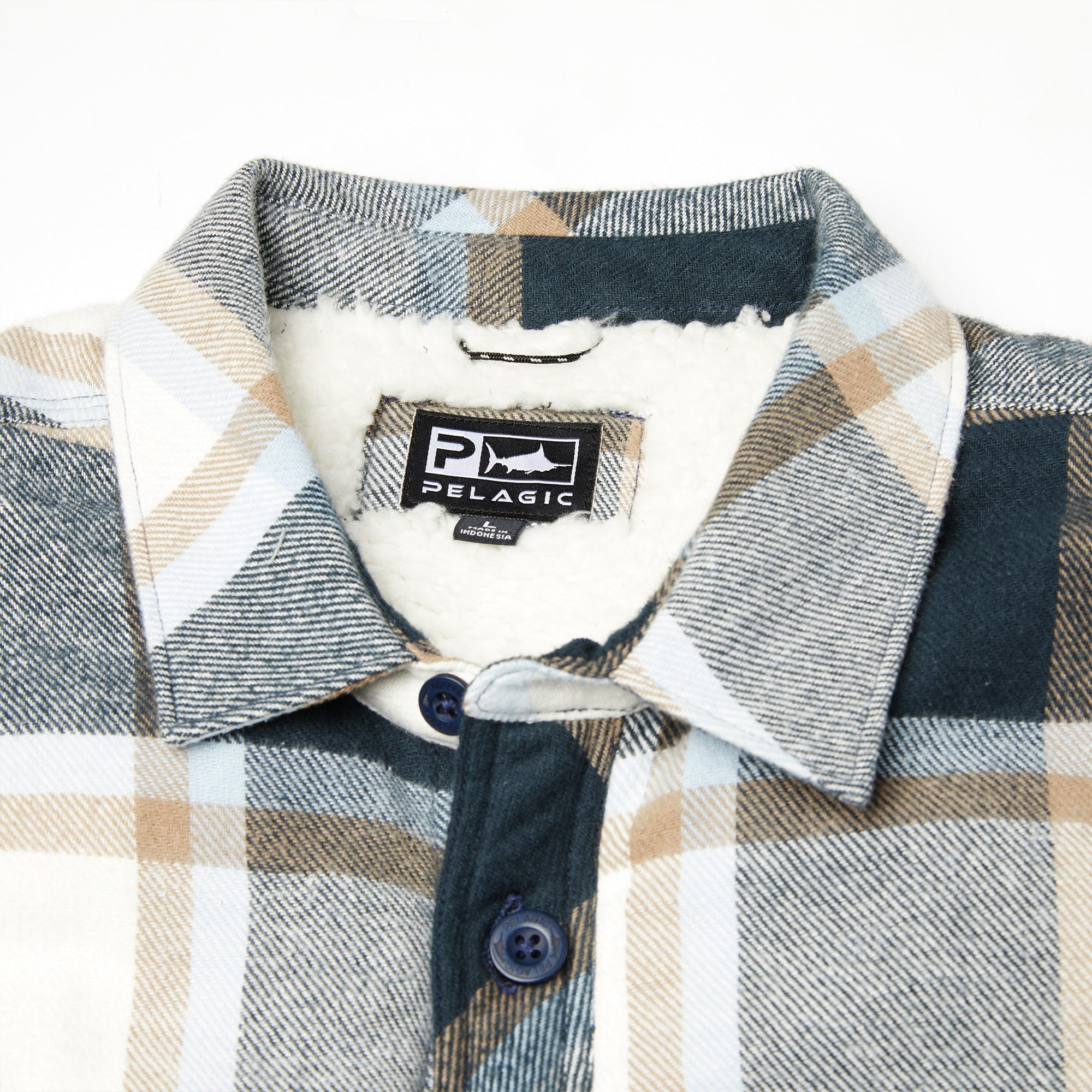 Pelagic Kodiak Camicia Flanella Navy Cotone Bio