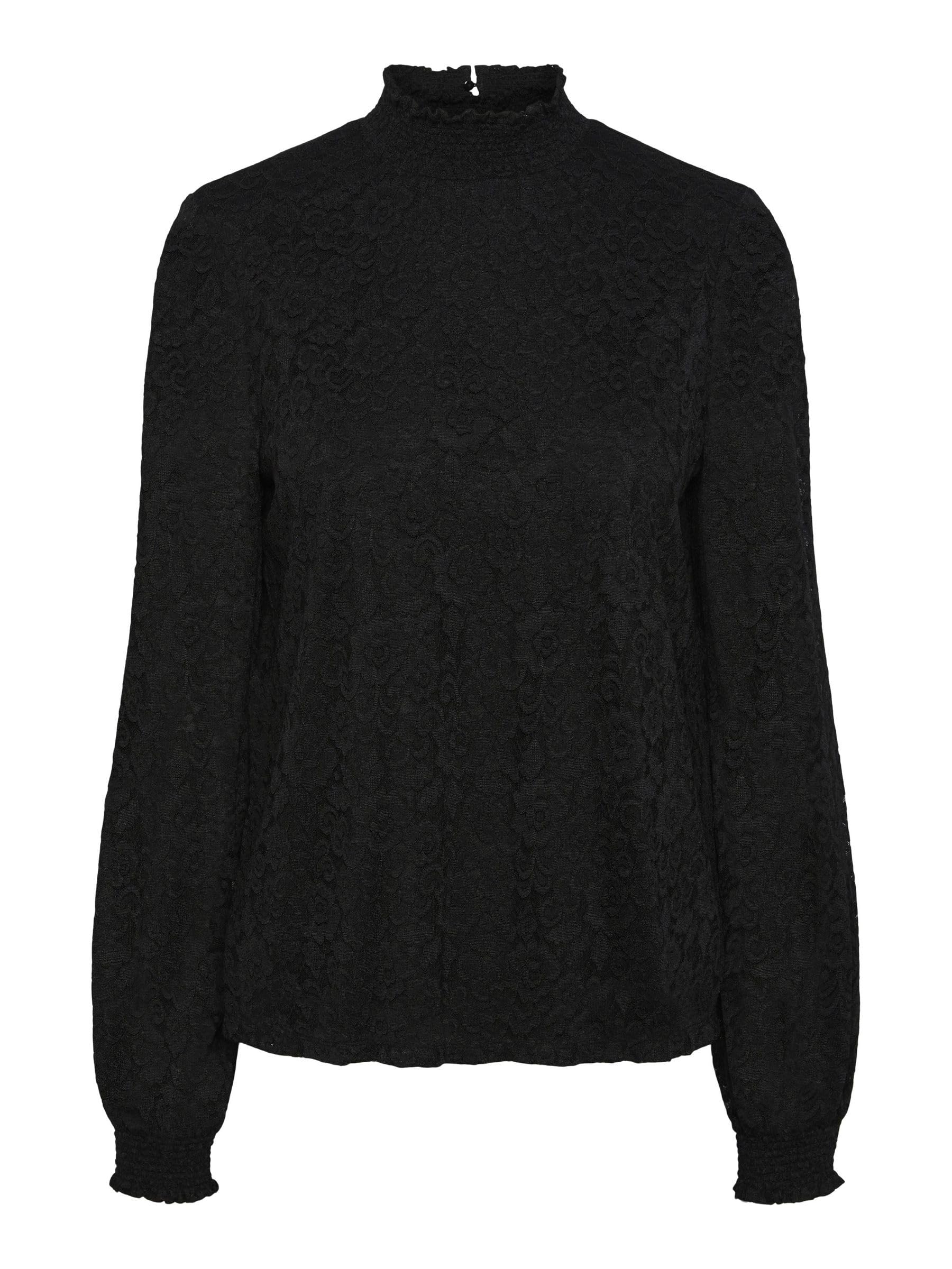 PIECES Pcfauna LS Lace Top maglietta pizzo taglia XS