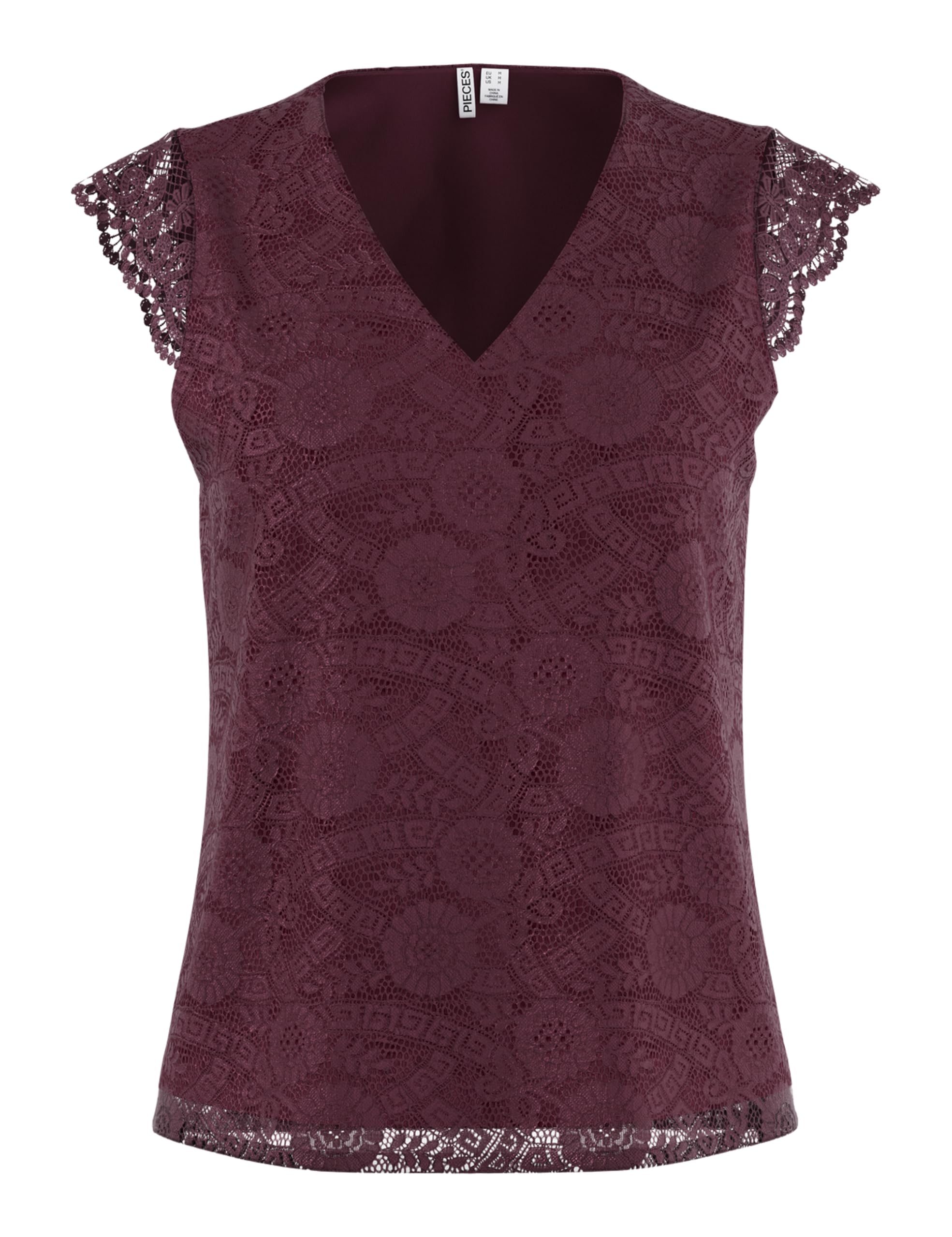 Pieces Pcolline top donna scollo a V pizzo senza maniche