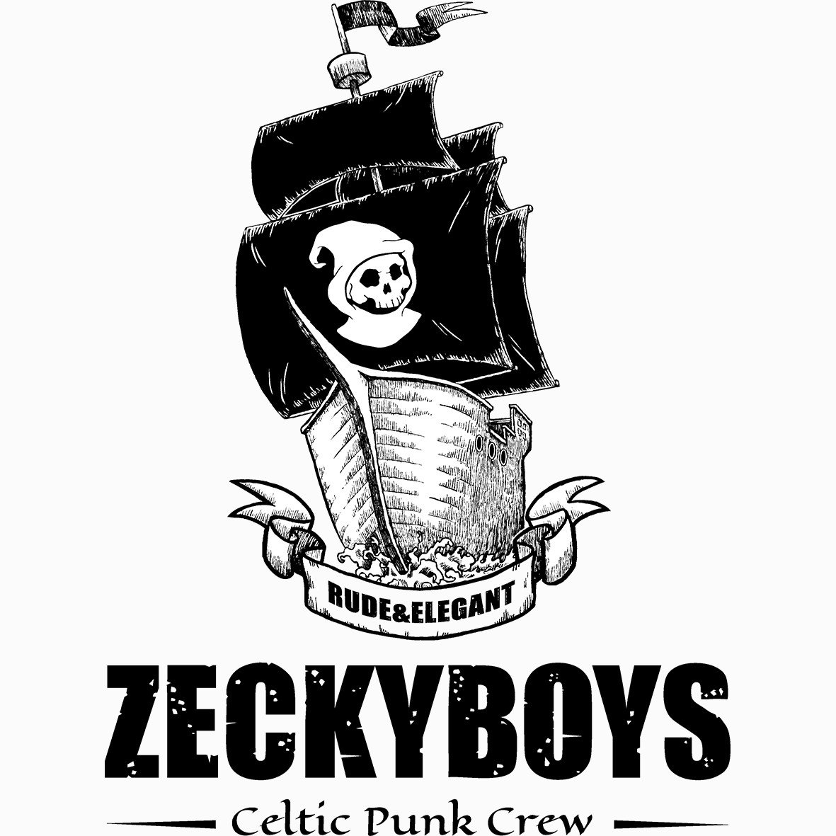 Zeckyboys Tee-Records Rude & Elegant maglietta cotone organico