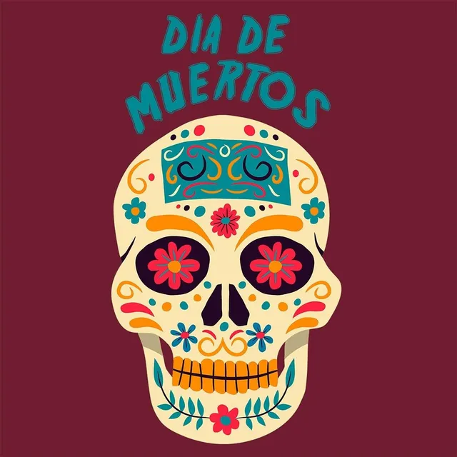Matrix Music Store Beard Edo Skull Dia de Muertos t-shirt unisex cotone