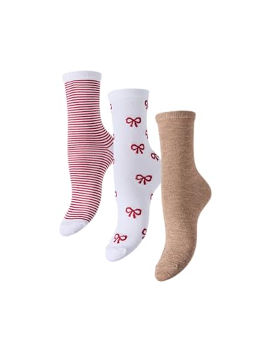 Pieces Pcjopi Xmas calzini donna glitter 3 paia uso quotidiano