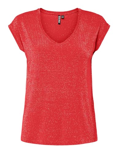 Pieces Pcbillo Lurex Stripes t-shirt righe taglia S