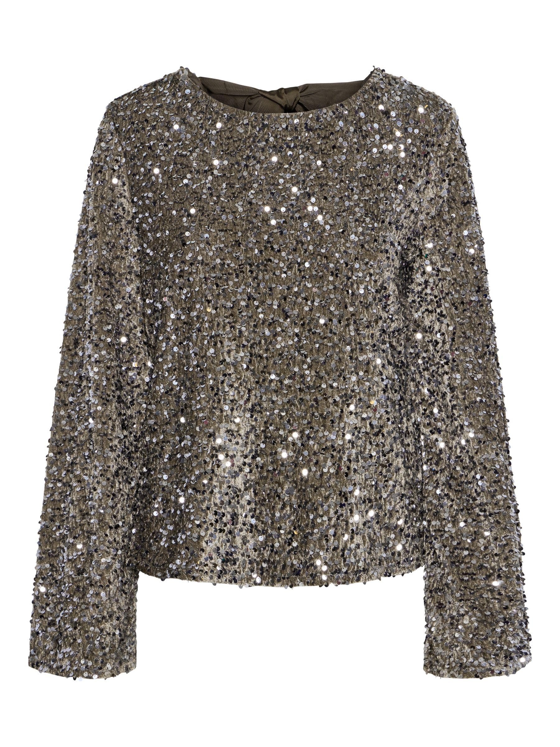 PIECES Pckam LS Deep Back Bow Top maglietta maniche lunghe
