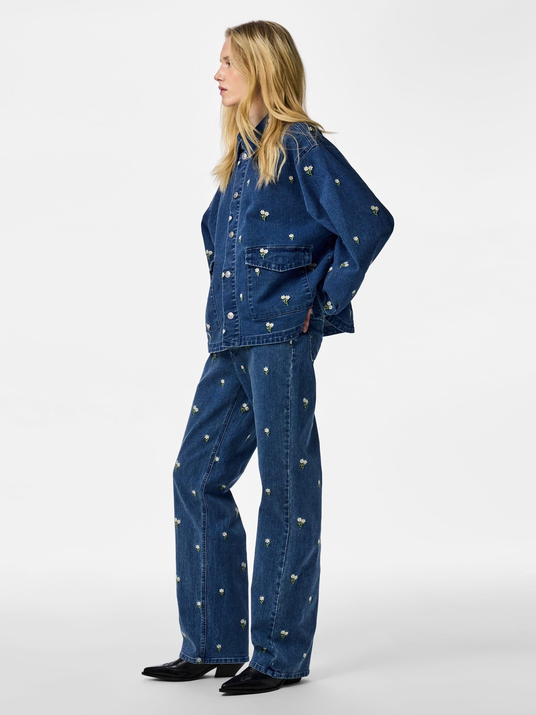 Pieces Pcflora HW Straight jeans donna 26W/30L dritti