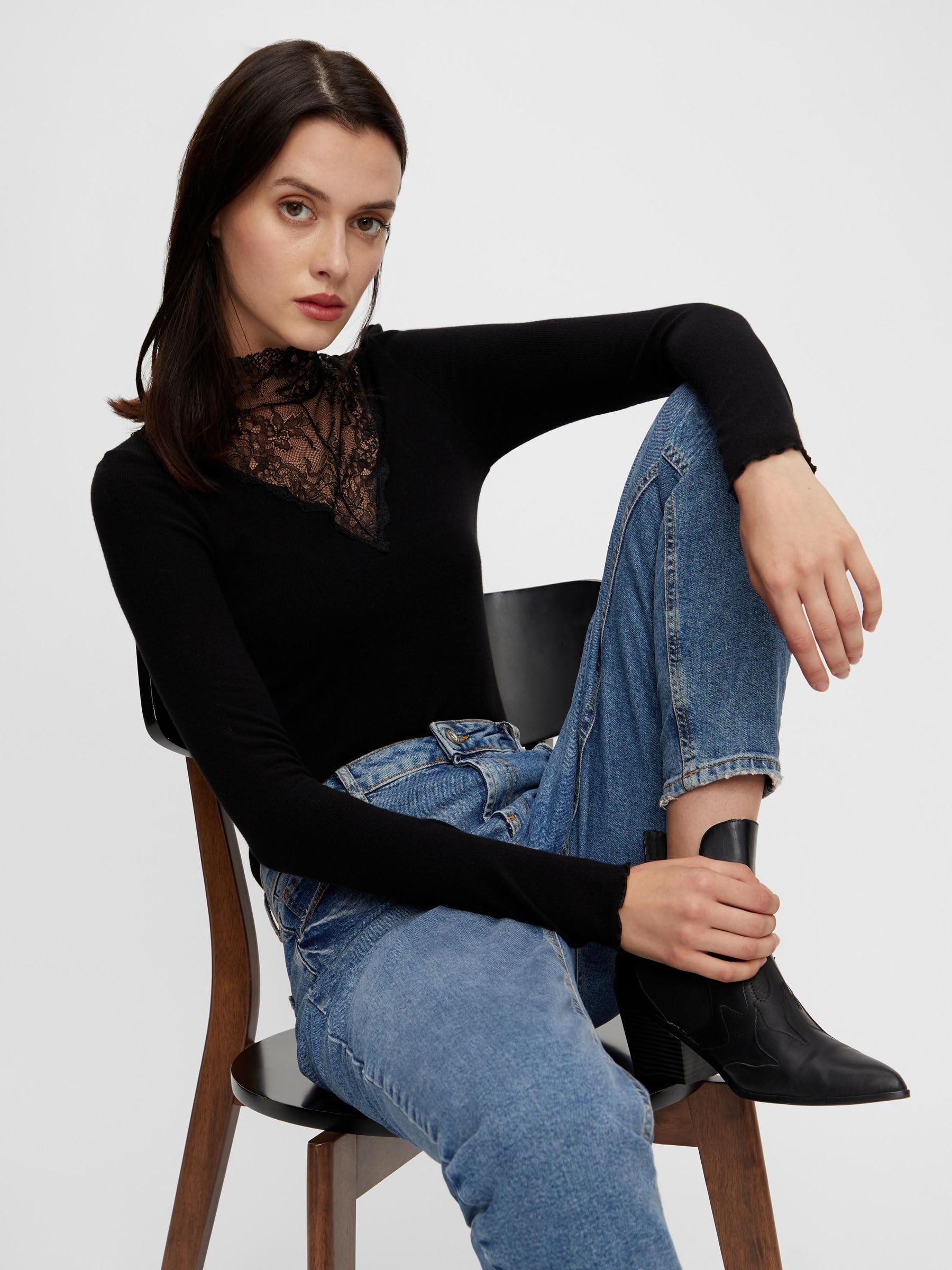 Pieces Pcsiri maglia collo alto donna S manica lunga