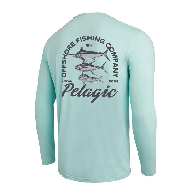 Pelagic Freespool Slammed maglia maniche lunghe turchese UPF 50+