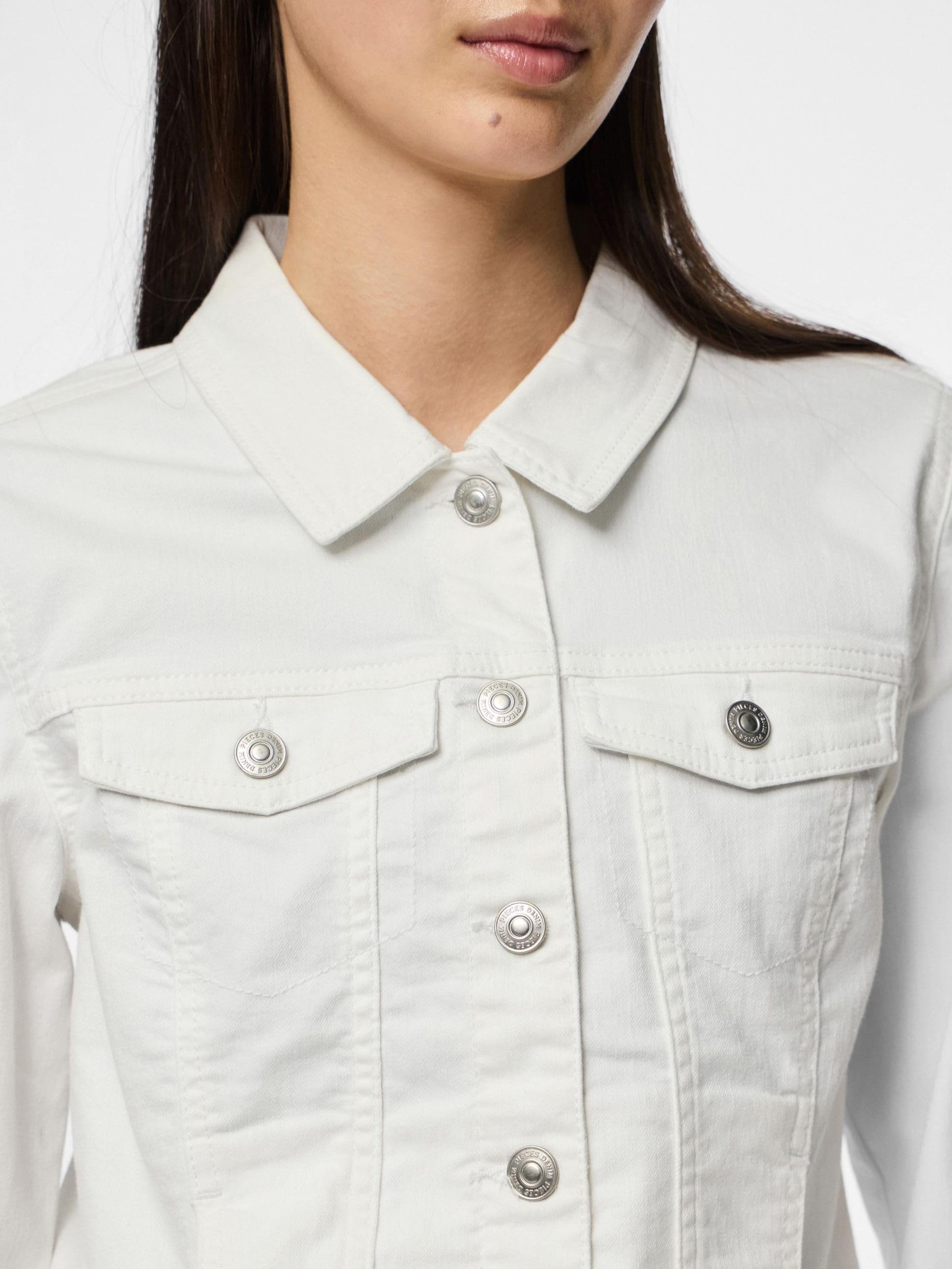 Pieces Pcoia giacca denim donna taglia S cotone