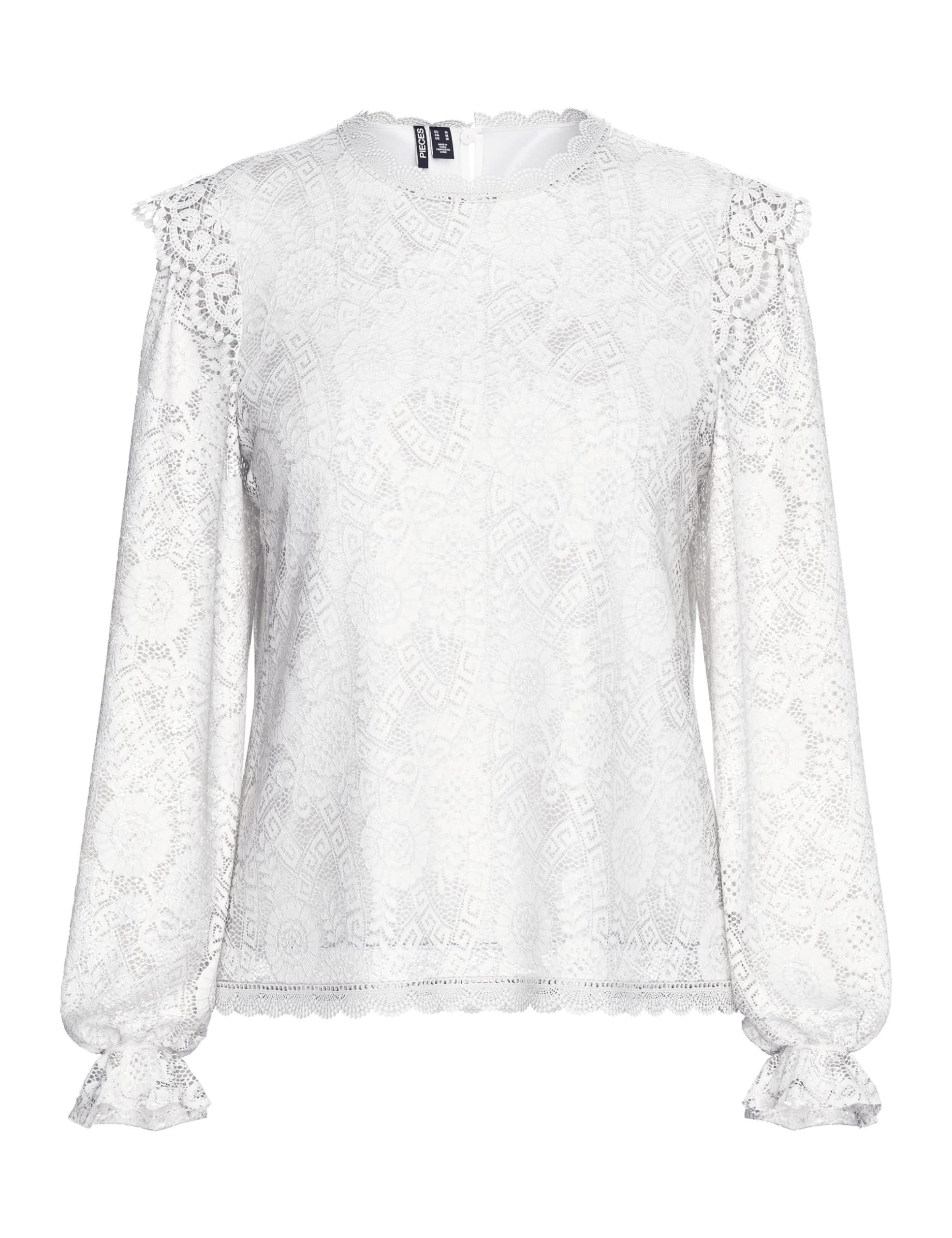 Pieces Pcolline LS Lace Top Noos BC camicia verde