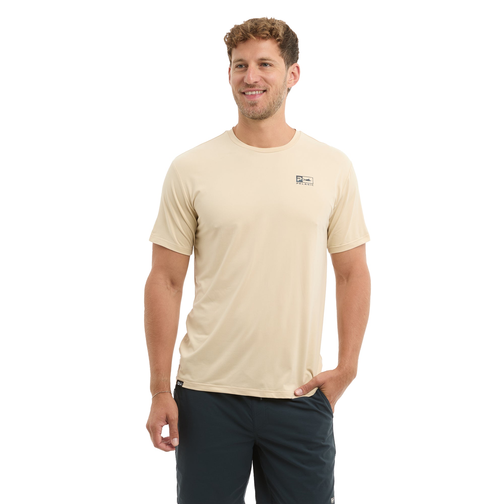 Pelagic Freespool Icon Camo maglietta Sand UPF 50+