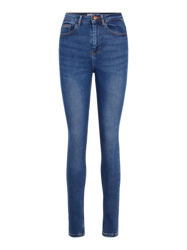 Pieces Medium Blue Denim jeans donna 54 vita alta