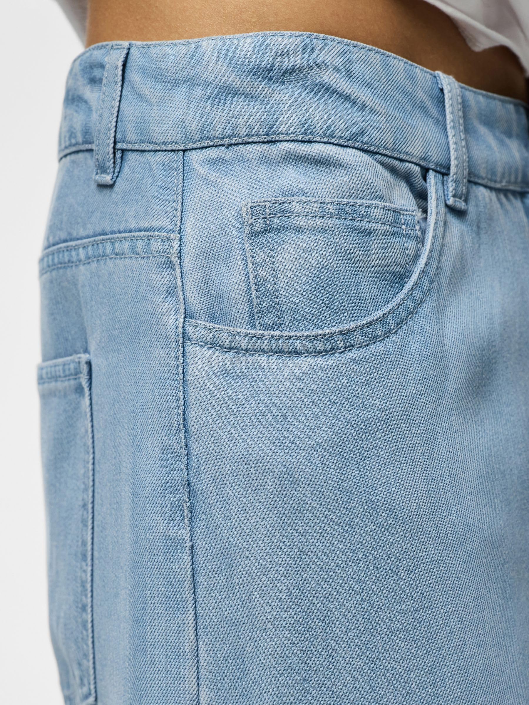 Pieces Pcsmidi MW Wide jeans larghi donna denim uso quotidiano