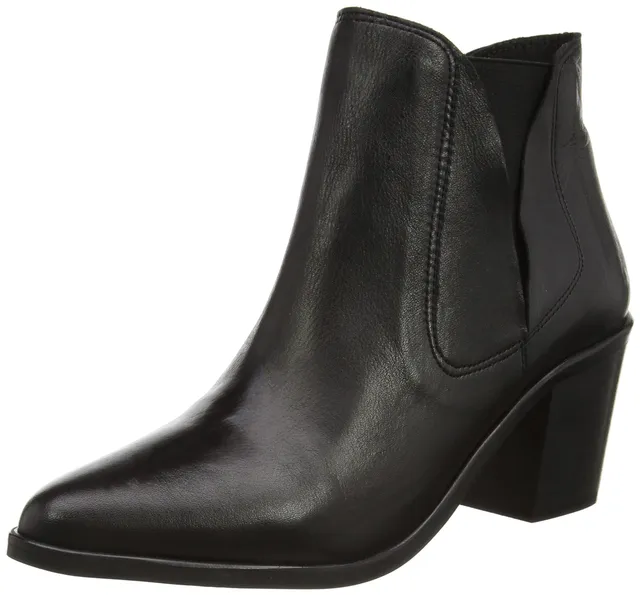 Pieces Psumiko Leather Boot stivali donna 37 neri in pelle