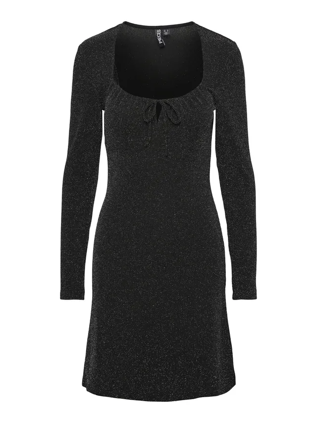 Pieces & Peace Pclina LS Tie Dress vestito nero S