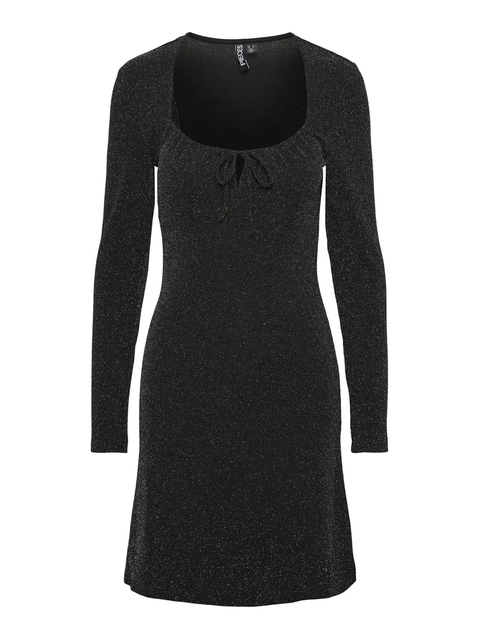 Pieces & Peace Pclina LS Tie Dress vestito nero S