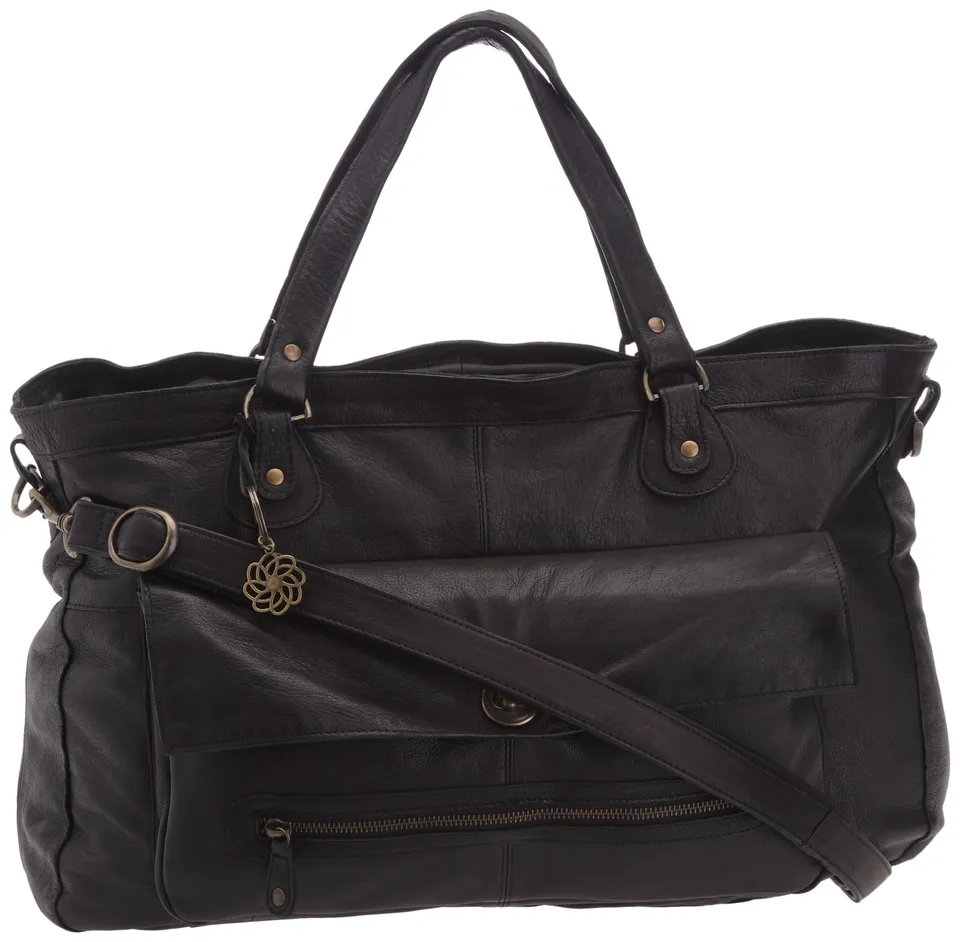 Pieces Totally Royal borsa pelle donna nera