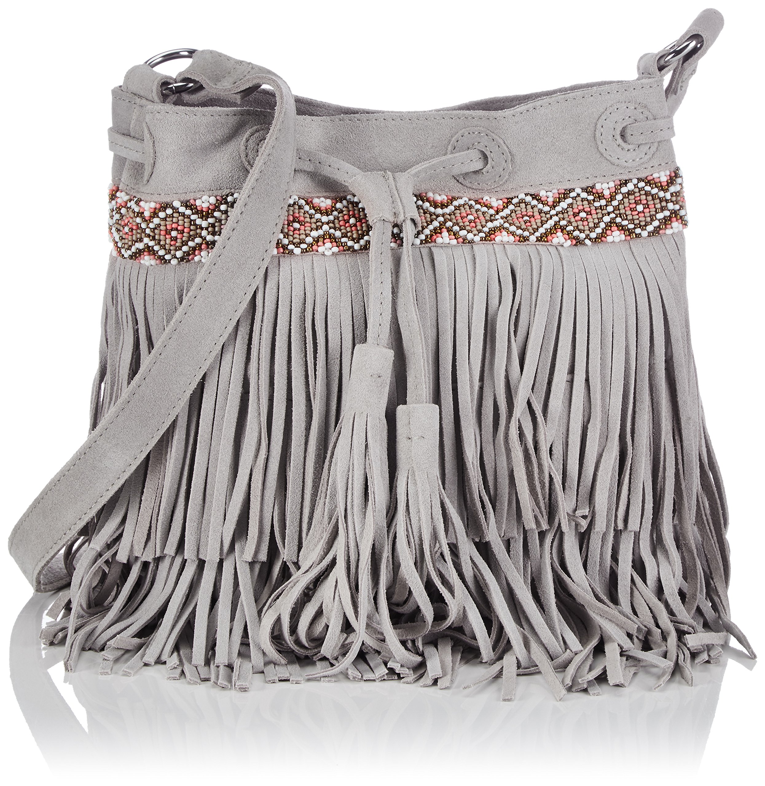 Pieces Pcjolly borsa tracolla donna scamosciata frange