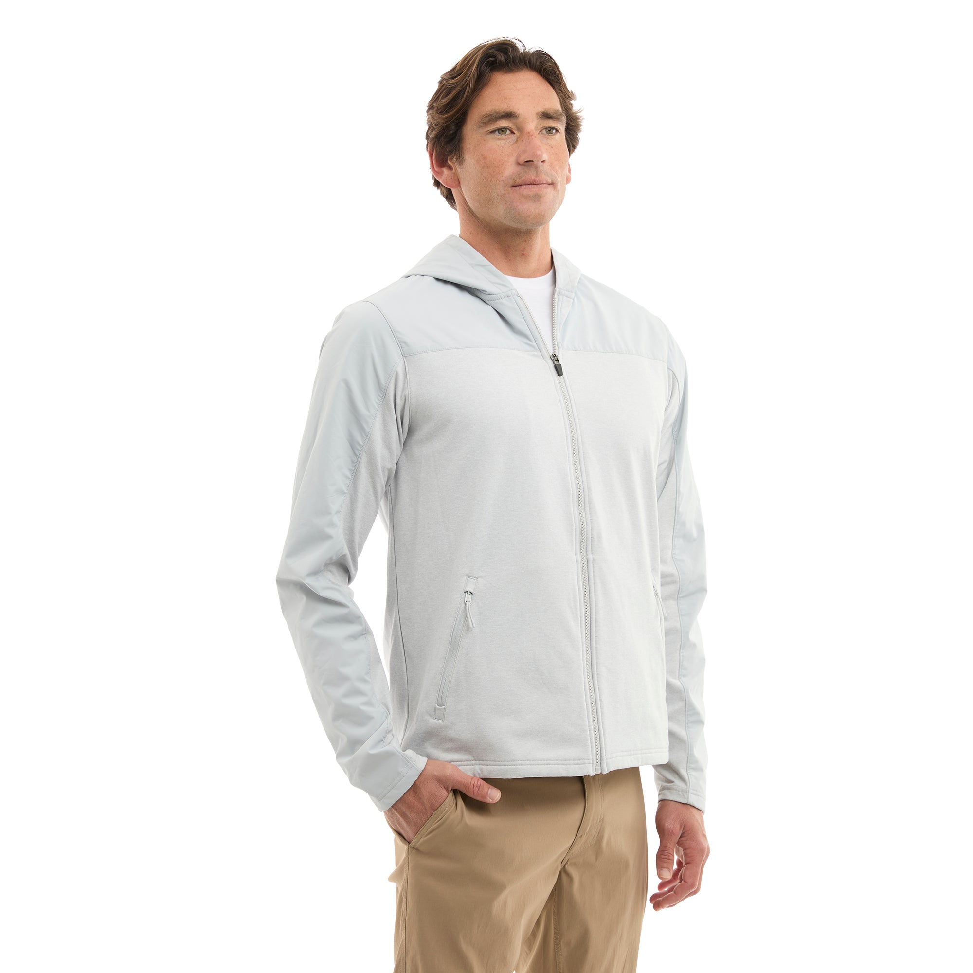 Pelagic Daybreak felpa zip grigio chiaro stretch