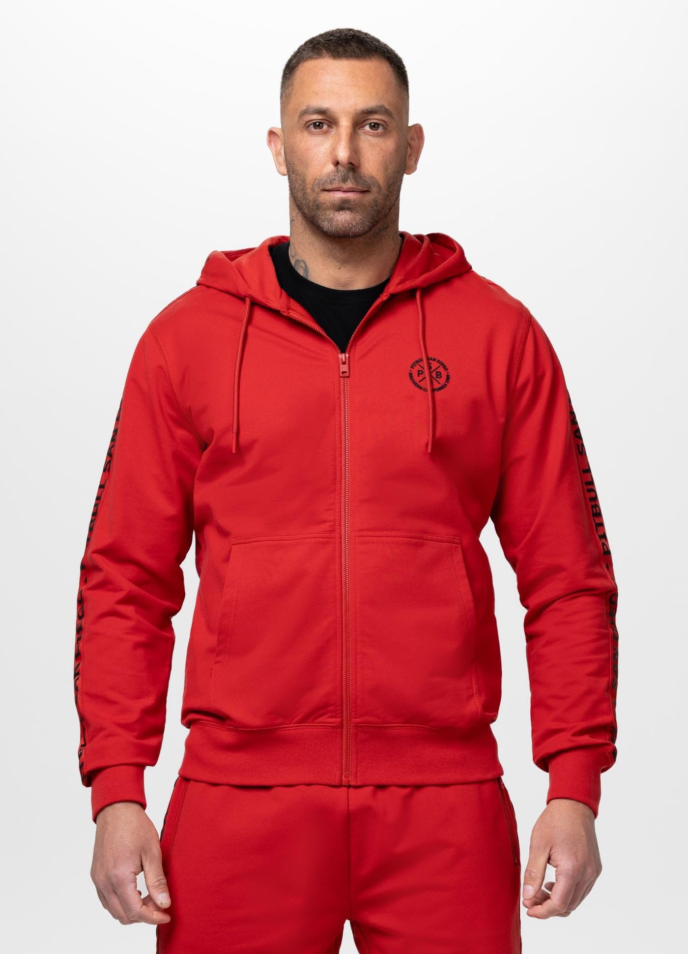 Pitbull Tape Parker felpa uomo con cappuccio e zip traspirante