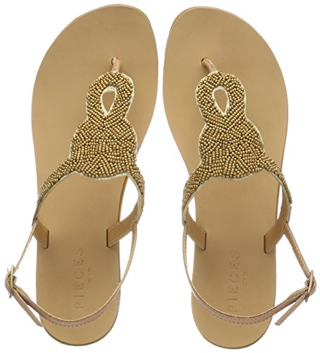 Pieces Pscarmen Leather Sandal donna beige pelle 40