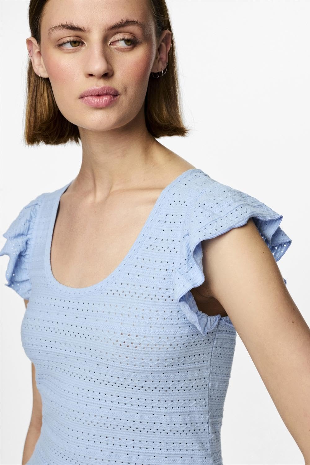 Pieces Pckelma SL O-Neck top donna scollo tondo