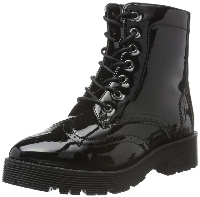 Pieces Psdonna Boot Patent stivali donna nero vernice