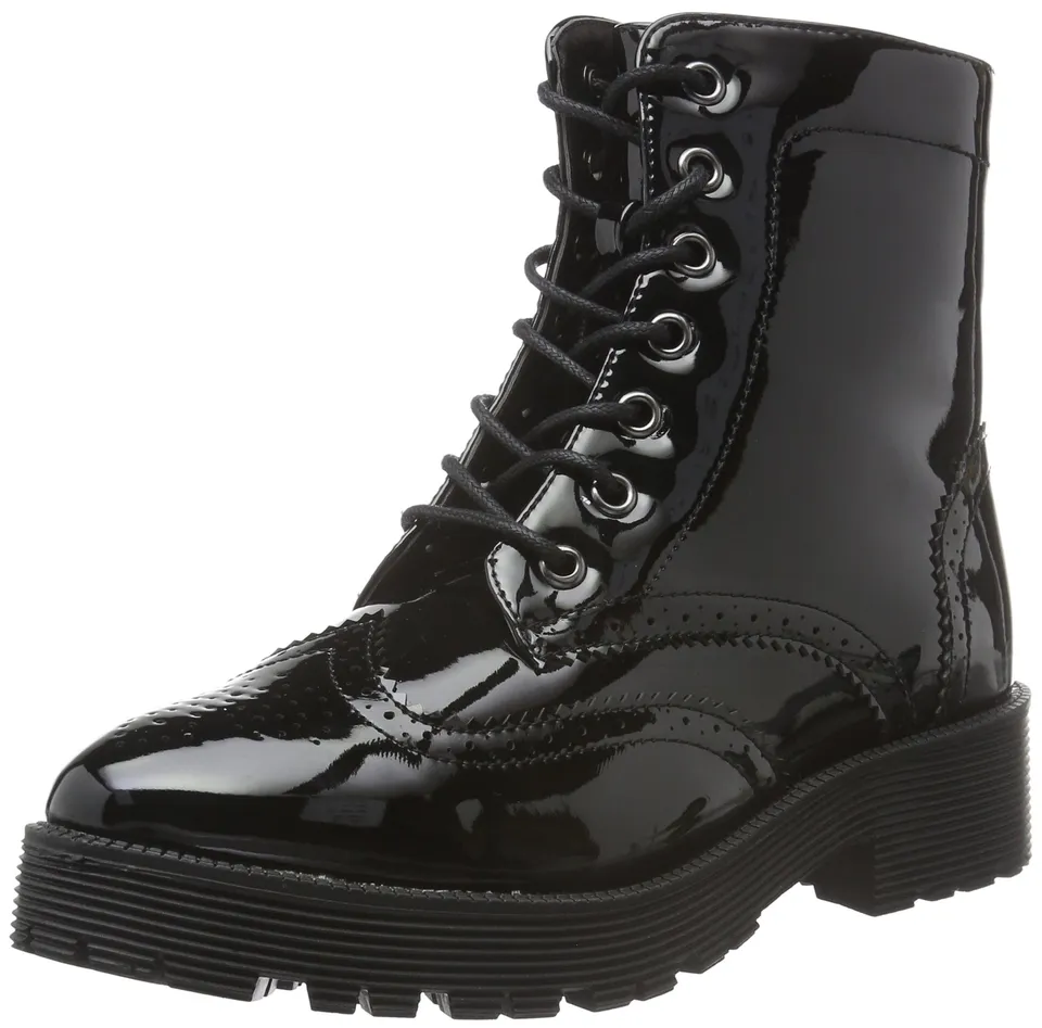 Pieces Psdonna Boot Patent stivali donna nero vernice