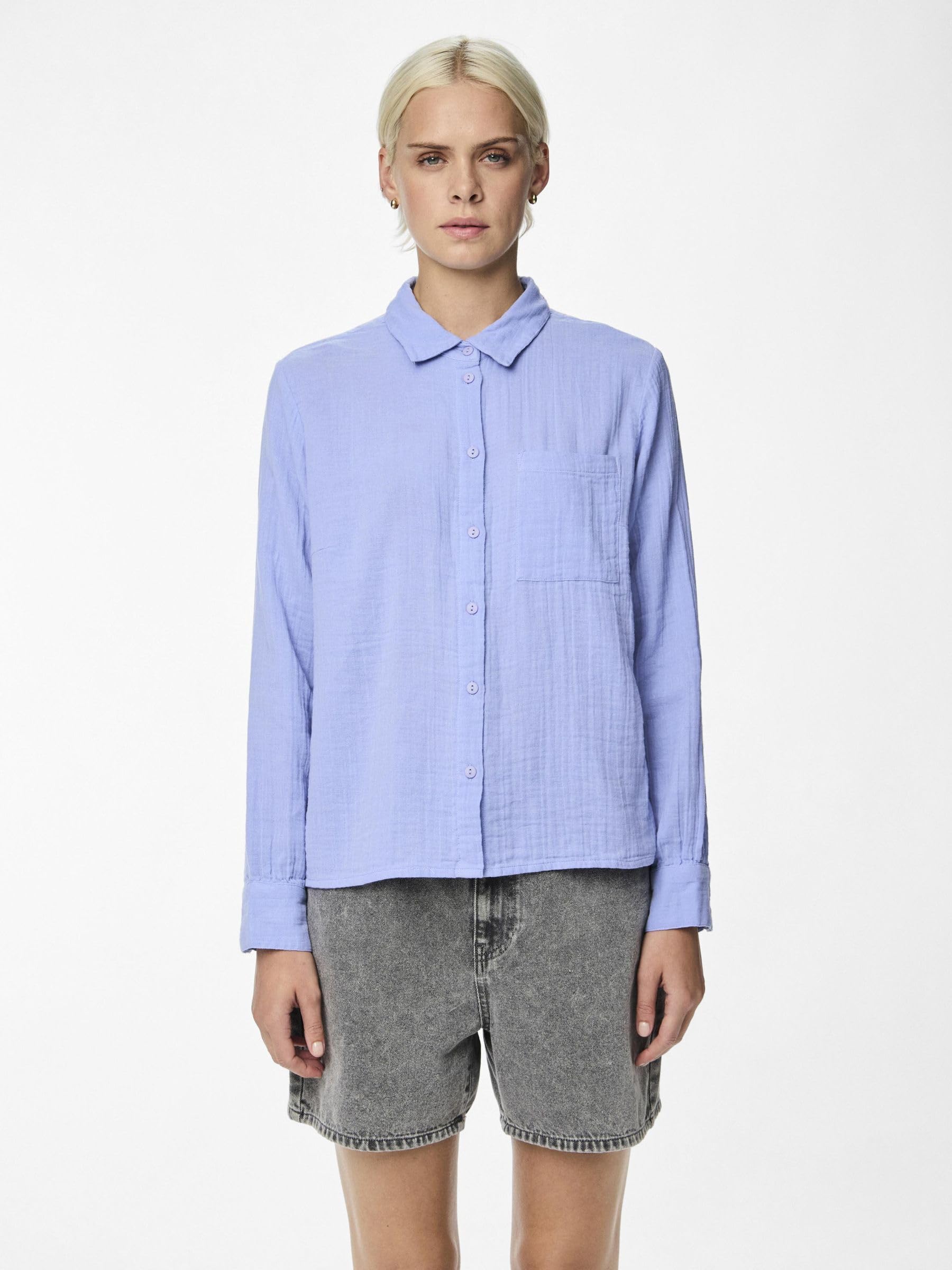 Pieces Pckappel Tie camicia ortensia manica lunga