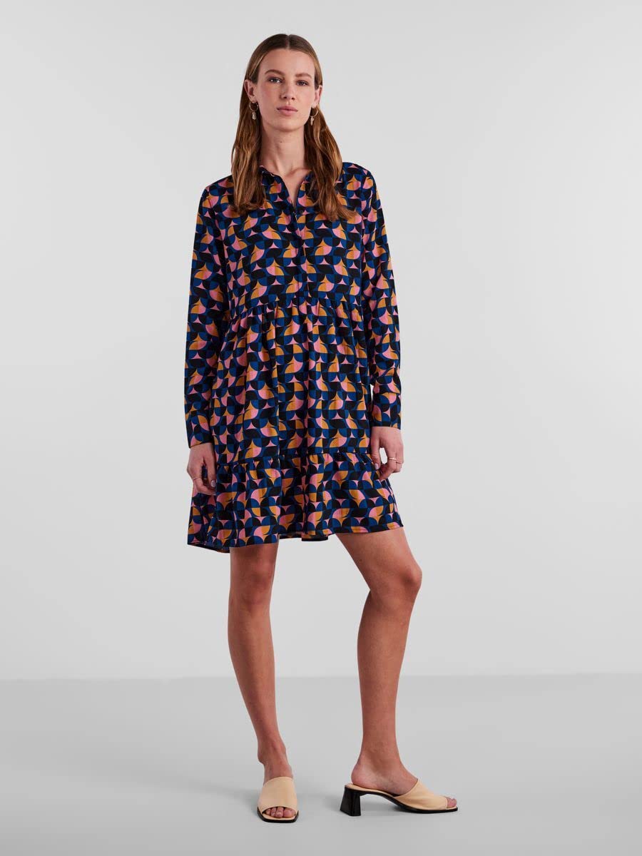 PIECES Pcbernice LS Shirt Dress BC Abito Donna Taglia S