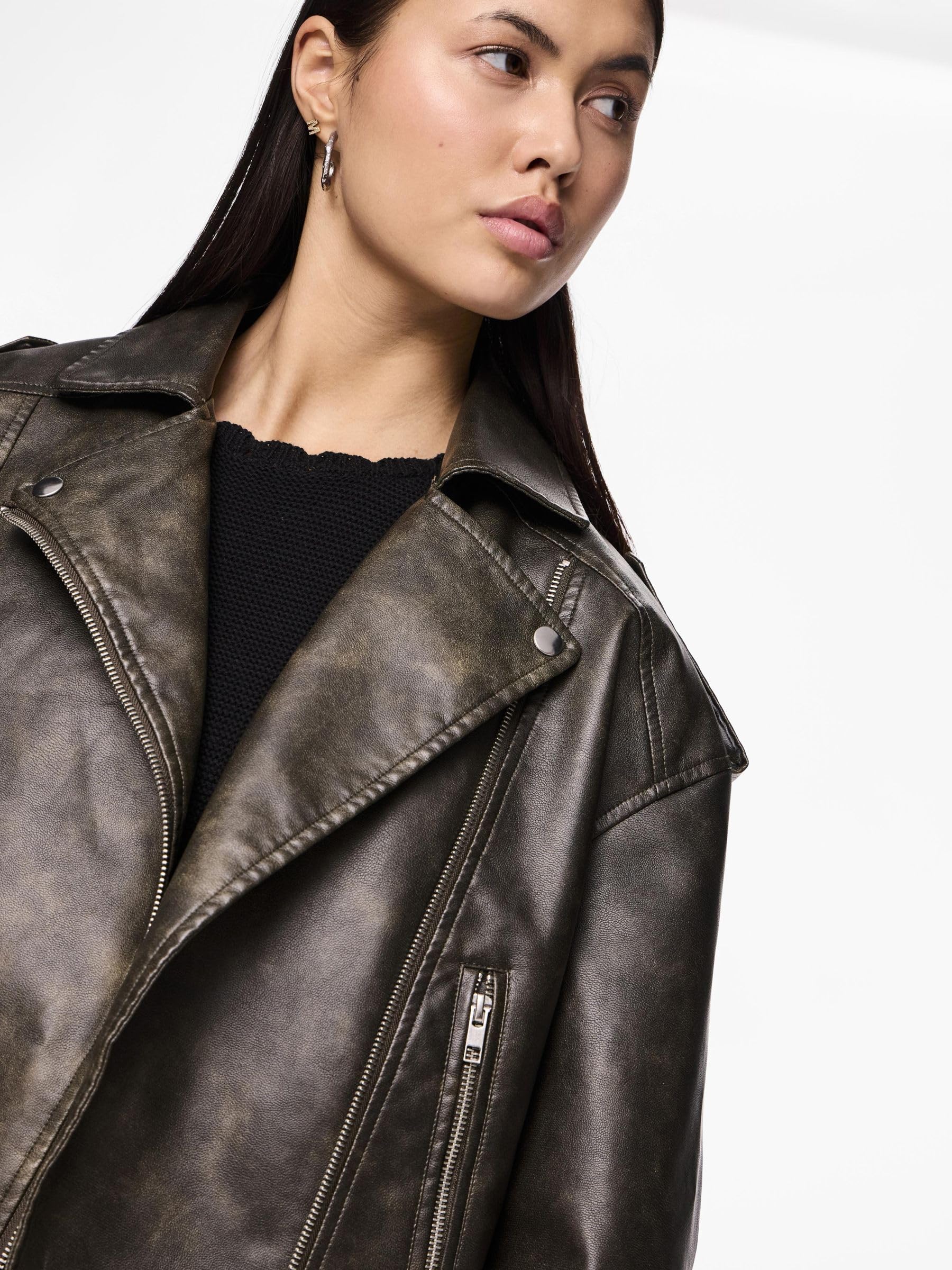 Pieces Pcamina Giacca Biker Donna Taglia L