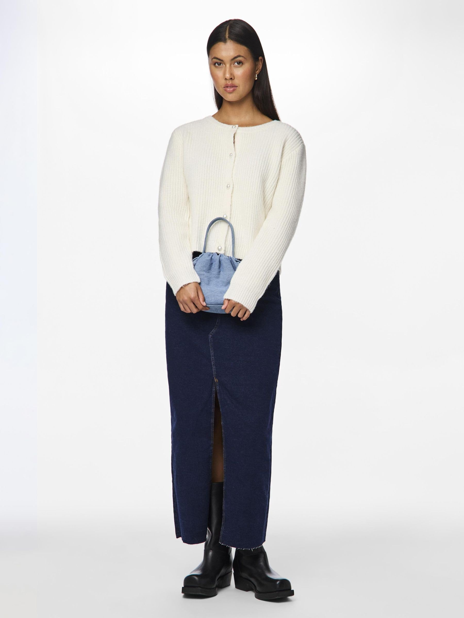Pieces Pcjessie gonna denim lunga M blu scuro