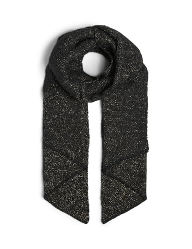 Pieces Pcpyron Long Scarf sciarpa nero oro lurex
