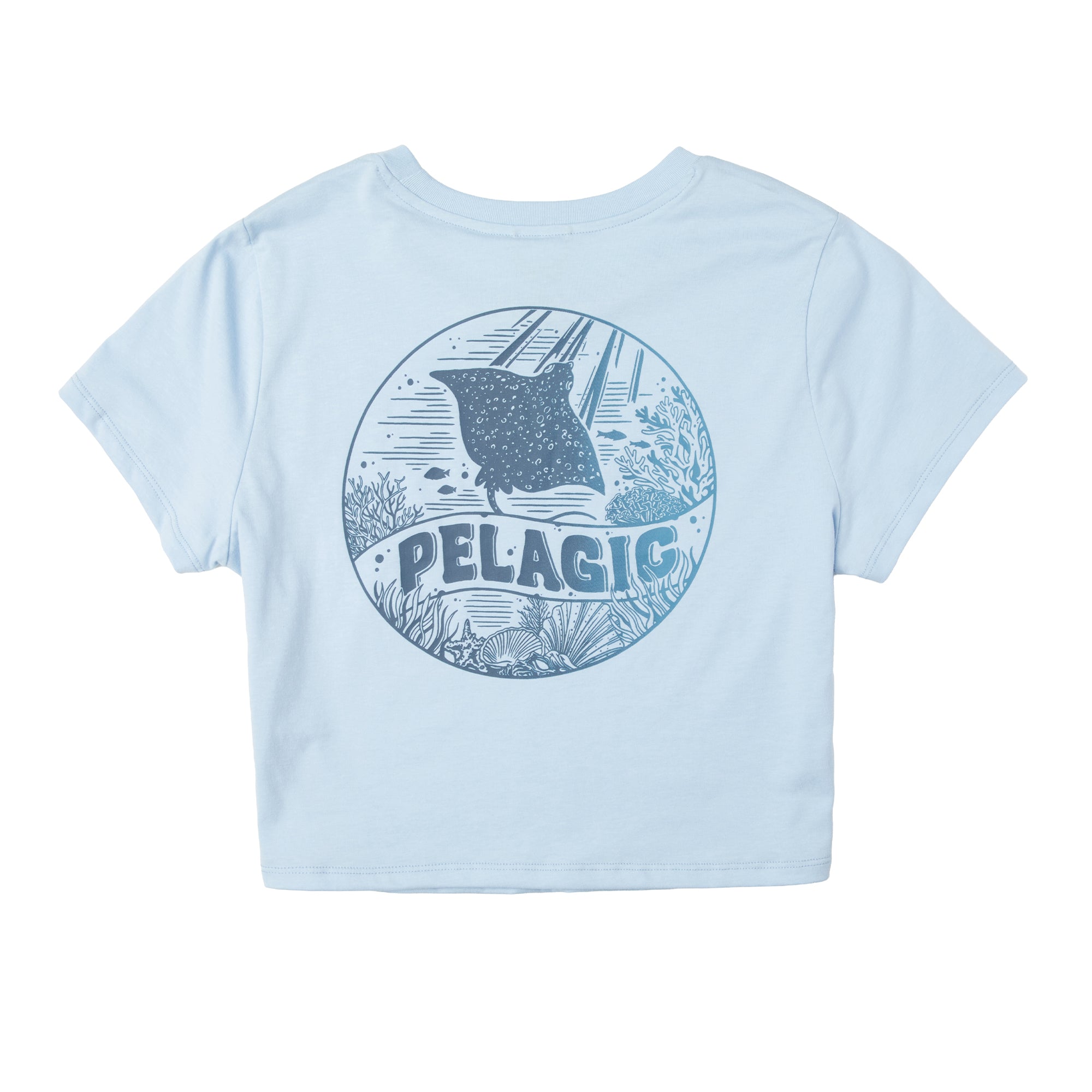 Pelagic Raya maglietta donna azzurra cotone organico